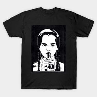 WEDNESDAY - The Addams Family (Black and White) T-Shirt